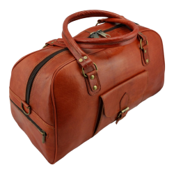 Bolso de viaje en cuero con cierre cremallera  BV203