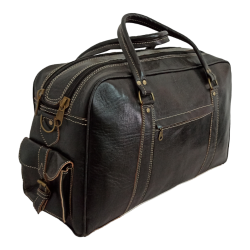 Bolso de viaje en piel doble cremallera Bv209