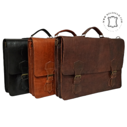 Maletin de cuero grande con hebilla FM703