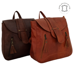 Mochila de piel cuadrada FM010