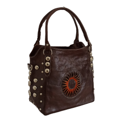 Bolso grande de piel con detalles FF050